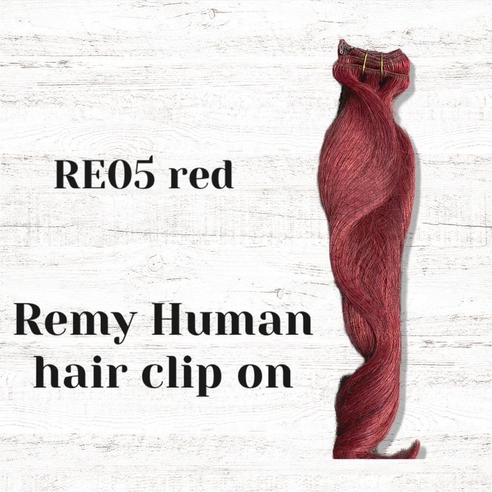 NEW‼️ Human remy Hair clip on extensions 19” red rf05 100-110 grams human Hair